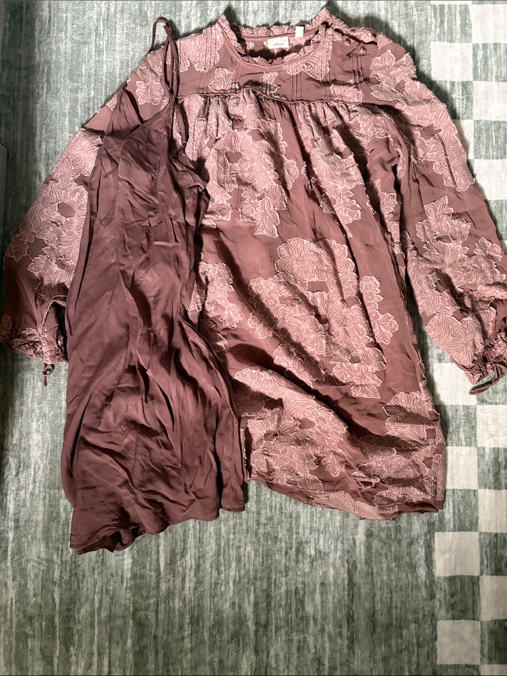 Wilfred Mauve Floral Embroidered Tunic Top
